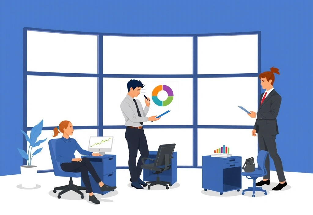 Echipa de marketing profesională într-un mediu de lucru modern