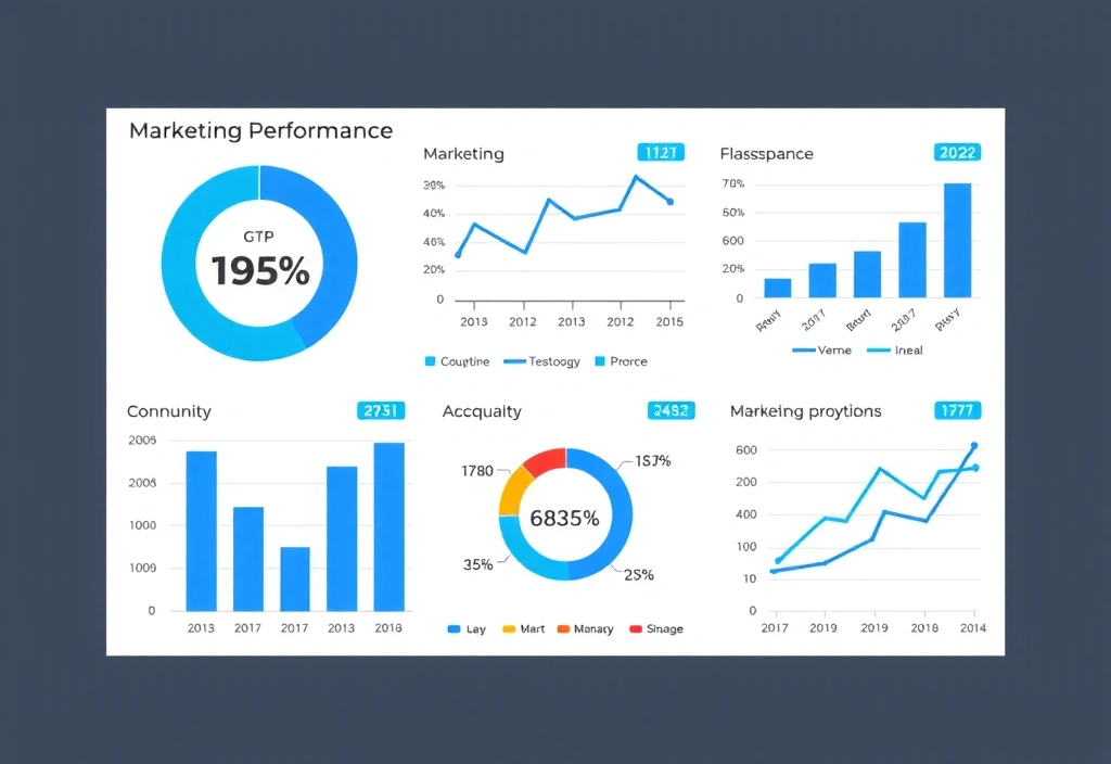 Grafic de performanță marketing cu creșteri semnificative